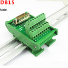 Les connecteurs simples D de l'extrémité DB15 substratent le rail de 15 Pin Terminal Block Breakout Board DIN