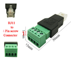 Prises modulaires de connecteurs de RJ12 6P6C à 6 Pin Screw Terminal Blocks Adapter