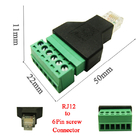 Prises modulaires de connecteurs de RJ12 6P6C à 6 Pin Screw Terminal Blocks Adapter