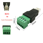 Prises modulaires de connecteur masculin de RJ11 6P4C à 4 Pin Screw Terminal Blocks Adapter