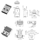 Type simple ou à double accès d'USB 3,0 connecteur femelle de panneau de carte PCB de Jack de prise d'A pour l'ordinateur portable d'ordinateur portable