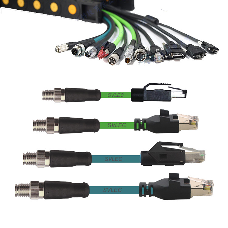 La chaîne d'ancre flexible d'entrave M12 au réseau Ethernet de connecteur de la prise RJ45 câblent le guichetier du câblage Cat6