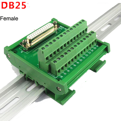 DB25 connecteurs à extrémité unique D Sub 25 Pin Terminal Block Breakout Board DIN Rail Montage