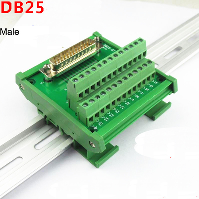DB25 connecteurs à extrémité unique D Sub 25 Pin Terminal Block Breakout Board DIN Rail Montage