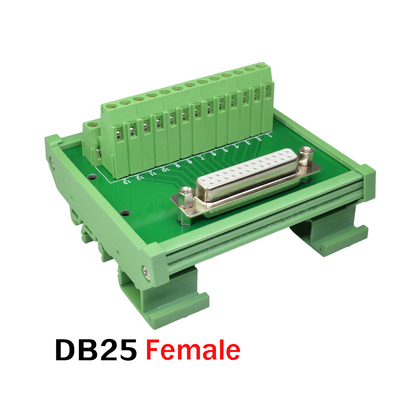 DB25 connecteurs à extrémité unique D Sub 25 Pin Terminal Block Breakout Board DIN Rail Montage