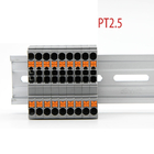 Din Rail monté blocs de bornes modulaires ensemble sans vis à ressort crimping PT 2,5 mm2 connecteurs branchés