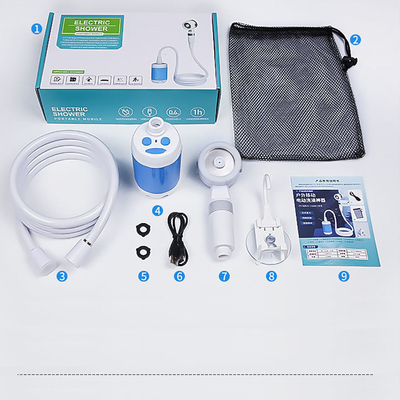 Bath électrique portatif extérieur Kit Rechargeable Pump pour la caravane Van Camping Shower Pet Clean de voyage