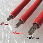 Cable d'extension de panneau solaire 6 4 2,5 mm2 10 12 14 AWG Noir et rouge avec connecteurs de câbles photovoltaïques solaires 1-10 mètres