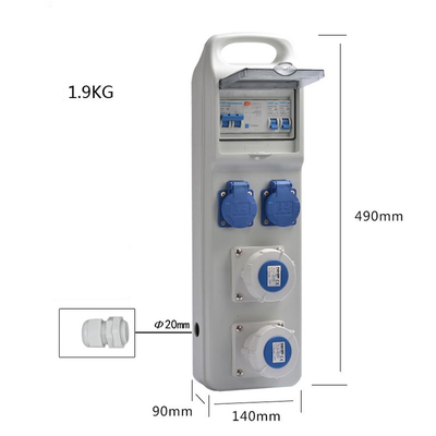 C.A. électrique en plastique 220v -250v 16A de boîte de la prise IP67 électrique extérieure imperméable