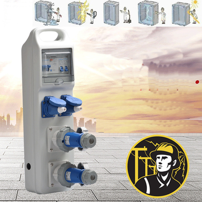 C.A. électrique en plastique 220v -250v 16A de boîte de la prise IP67 électrique extérieure imperméable