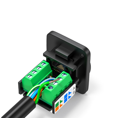 RJ45 Réseau Ethernet Socket Module de type D RJ45 Adaptateur féminin à connecteur à 8 broches pour 86 panneaux montés