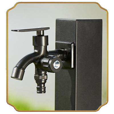 Jardin noir Bibcock robinets d'eau en acier inoxydable