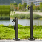 Jardin noir Bibcok robinets d'eau en acier inoxydable tuyau de support Sqaure Réglage de la colonne 93cm de hauteur