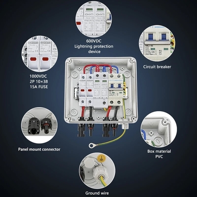 HT 8 Way IP65 étanche à l'eau boîtier électrique extérieur boîte de commutation en plastique boîte de commutateur solaire PV
