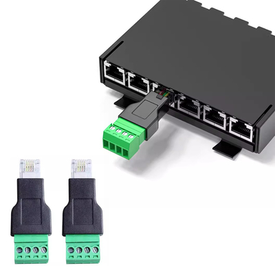 Prises modulaires de connecteur masculin de RJ11 6P4C à 4 Pin Screw Terminal Blocks Adapter