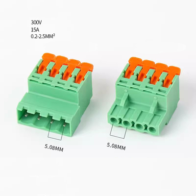 5.08mm Pitch PCB Blocs de borne branchables Levier presse rapide Crimp Docking Socket Plug