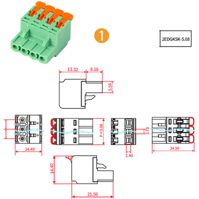 5.08mm Pitch PCB Blocs de borne branchables Levier presse rapide Crimp Docking Socket Plug