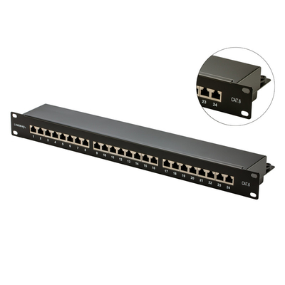 24 pouces Rackmount gauches X 1U du tableau de connexions de Pacthpanel UTP RJ45 Cat6 19