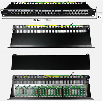 24 pouces Rackmount gauches X 1U du tableau de connexions de Pacthpanel UTP RJ45 Cat6 19