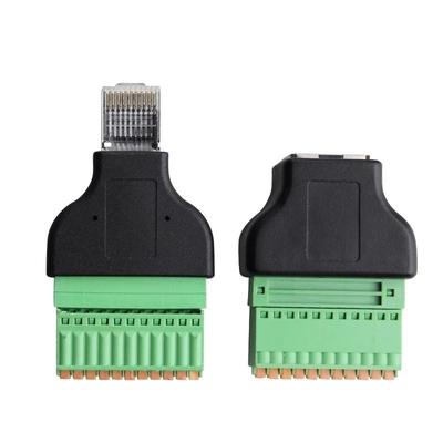 10P10C masculin ou femelle RJ48 de prise du réseau RJ45 à l'adaptateur de TB de vis de 10 bornes