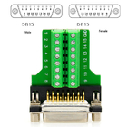 DB15 D Sub 15 Pin Dual Row Connectors to Terminal Blocks Adapter with housing