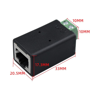 Connecteur féminin réseau RJ45 8P8C à 2 broches RS485 adaptateur de blocs de terminaux à vis