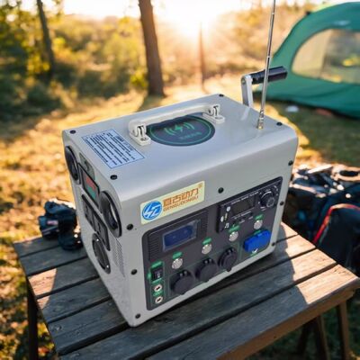 Générateur à manivelle de 1000 Watts, lecteur multimédia, batterie externe, dynamo manuelle extérieure, lampe de secours