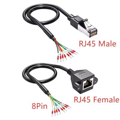 Réseau RJ45 8P8C Connecteur à 8 bornes de ferrules Cable de 150 cm pour RS 232 485 Communication