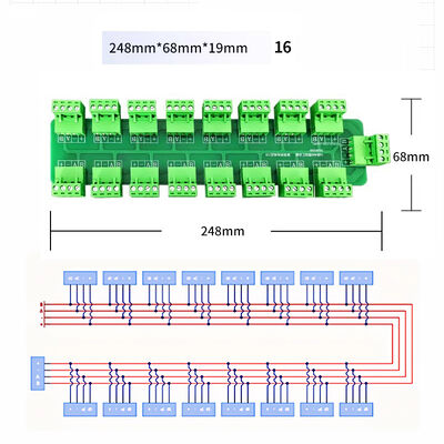 16 voies 8 voies RS485 centre de distribution câblage de connexion des terminaux Blocs de rupture