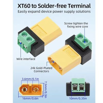 Adaptateur de borne à vis 2 broches XT60 Connecteur de charge sans soudure pour chargeur d'équilibre de drone FPV