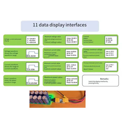 XT60 Male Female Charge Bridge Connector with Bidirectional Power Meter Lithium Battery Voltage Current Display