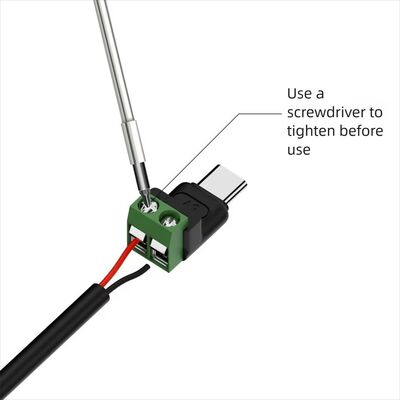 Adaptateur USB Type C mâle vers bornes à vis 2 broches 5V vert pour la charge de téléphones portables et d'ordinateurs