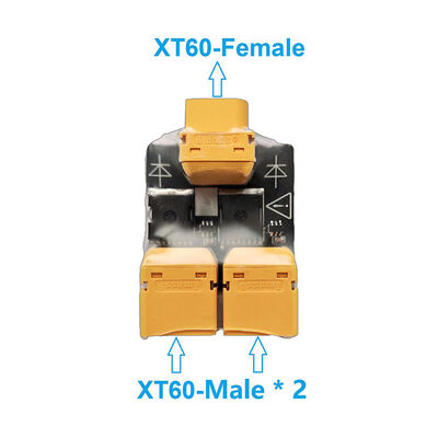 Connecteur XT60 Adaptateur de charge à double batterie Plaque parallèle avec commutation automatique pour batterie LiPo de drone RC
