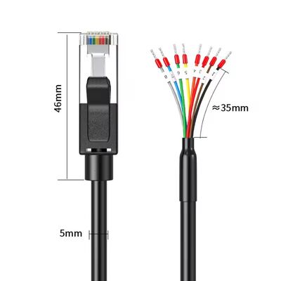 Connecteur RJ45 RJ48 RJ50 RJ11 RJ12 vers 485 422 Câble RJ45 vers 232 Ligne de transmission de données
