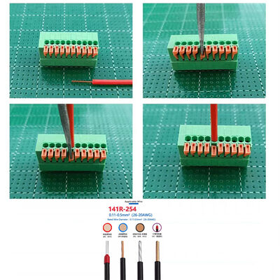 câblage vertical de TB de bride de ressort de carte PCB Screwless de lancement de 2.54mm