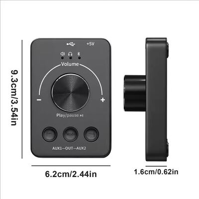 Contrôleur de son USB, bouton de réglage du volume pour haut-parleurs d'ordinateur, Bluetooth 5.1 avec lecture, pause, saut, muet, 3 modes