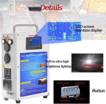 Hand Crank Generator Outdoor Phone Charger Fire Stater110V 220V 500 Watts Power Pack