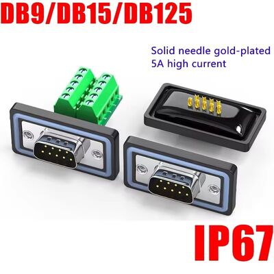 Connecteur DB9 imperméable à l'eau D Sub 9 broche à vis Blocs terminaux RS 232 485 Montage de panneau d'adaptateur série