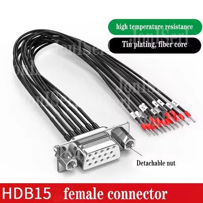 Câble de connecteur DB15/DB9/DB25 avec Tube numérique, Port série 26awg 15 broches, fil double blindé