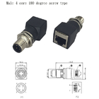 Prise de l'Ethernet RJ45 de connecteur masculin du noyau M12 4 à l'adaptateur ou femelle
