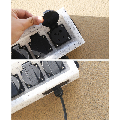 Plastique polyéthylène de marbre d'imitation fixé au mur extérieur de débouché de prise de courant électrique