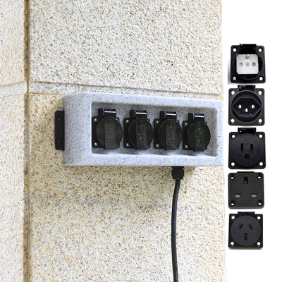 Plastique polyéthylène de marbre d'imitation fixé au mur extérieur de débouché de prise de courant électrique