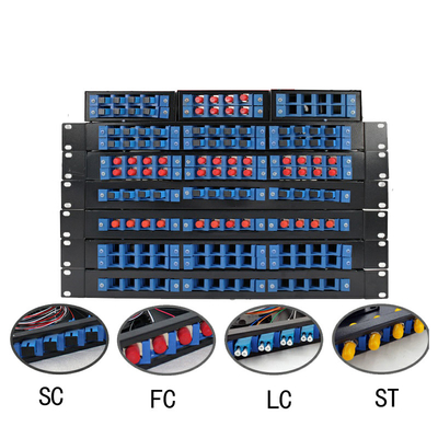 4 8 12 24 ports 19" mur de boîte de jonction de connecteur de St de Sc LC de la fibre FC ou bâti de support optique