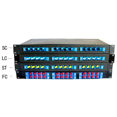 4 8 12 24 ports 19" mur de boîte de jonction de connecteur de St de Sc LC de la fibre FC ou bâti de support optique