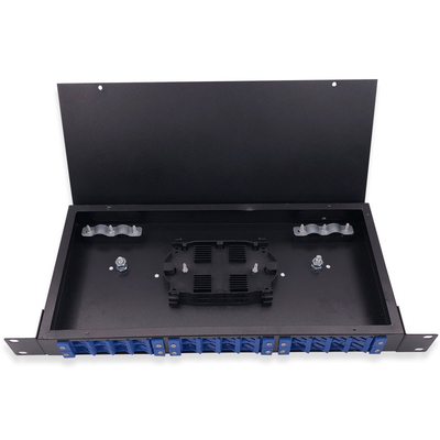 4 8 12 24 ports 19" mur de boîte de jonction de connecteur de St de Sc LC de la fibre FC ou bâti de support optique