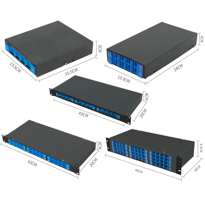 4 8 12 24 ports 19" mur de boîte de jonction de connecteur de St de Sc LC de la fibre FC ou bâti de support optique