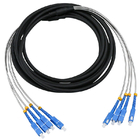Le câble optique blindé extérieur de fibre avec le connecteur de St de Sc LC de FC a assemblé 30 à 1000 mètres