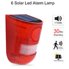 Lampe rouge d'alarme solaire de capteur de mouvement avertissant la lumière saine imperméable pour l'entrepôt de ferme de jardin