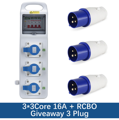 C.A. électrique en plastique 220v -250v 16A de boîte de la prise IP67 électrique extérieure imperméable