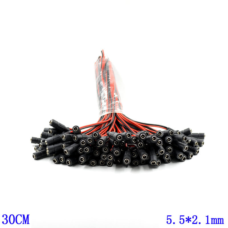 5.5mm x 2.1mm mâle de câble d'extension de tresse d'alimentation CC de 10 pouces (30cm)